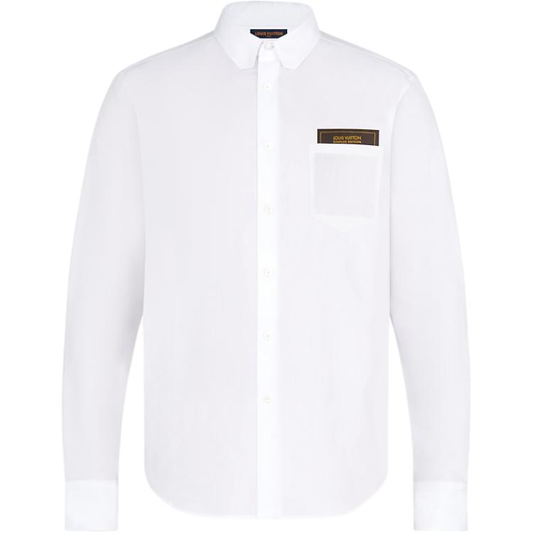 LOUIS VUITTON  White Slim Fit Long Sleeve Poplin Shirt with Collar. 1A7Y1J