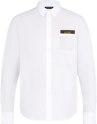 루이비통 화이트 슬림핏 긴소매 포플린 셔츠 컬러 디테일. 1A7Y1J Order 루이비통 화이트 슬림핏 긴소매 포플린 셔츠 컬러 디테일. 1A7Y1J