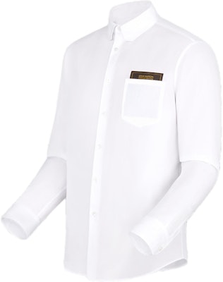 루이비통 화이트 슬림핏 긴소매 포플린 셔츠 컬러 디테일. 1A7Y1J Shop 루이비통 화이트 슬림핏 긴소매 포플린 셔츠 컬러 디테일. 1A7Y1J