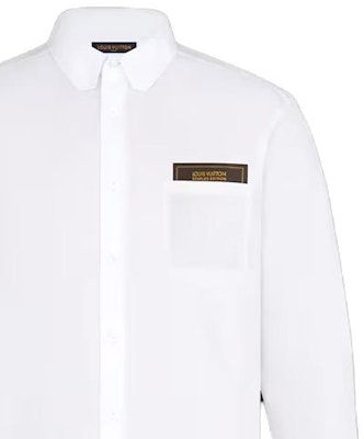루이비통 화이트 슬림핏 긴소매 포플린 셔츠 컬러 디테일. 1A7Y1J Purchase 루이비통 화이트 슬림핏 긴소매 포플린 셔츠 컬러 디테일. 1A7Y1J