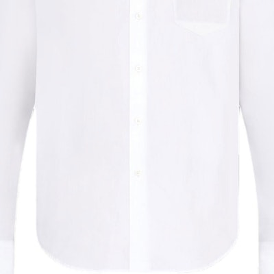 루이비통 화이트 슬림핏 긴소매 포플린 셔츠 컬러 디테일. 1A7Y1J 2