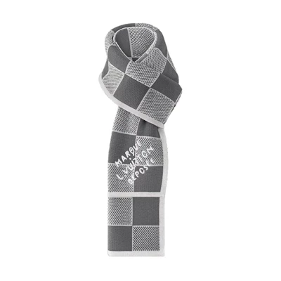 LOUIS VUITTON Wool Knit Scarf in Bi-Color Design - Dark Gray. M92637
