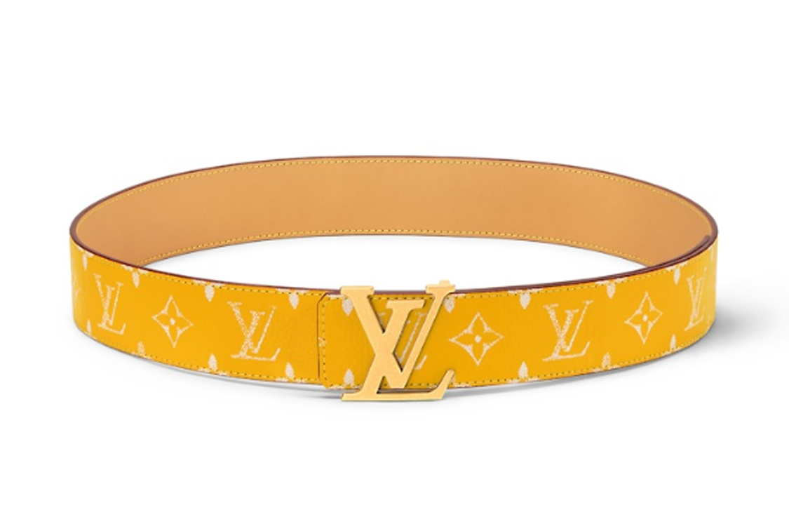 Order Cinturón de Cuero Amarillo LOUIS VUITTON Diseño Sólido 4cm de Ancho M8458U