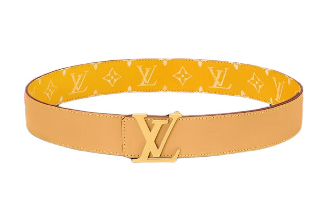 Lookbook Cinturón de Cuero Amarillo LOUIS VUITTON Diseño Sólido 4cm de Ancho M8458U