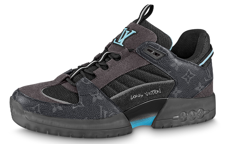Louis Vuitton A View Sneakers 'Black Monogram with Blue' 1A9J6T