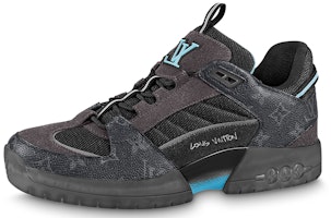 Louis Vuitton A View Sneakers 'Black Monogram with Blue' 1A9J6T Louis Vuitton A View Sneakers 'Black Monogram with Blue' 1A9J6T