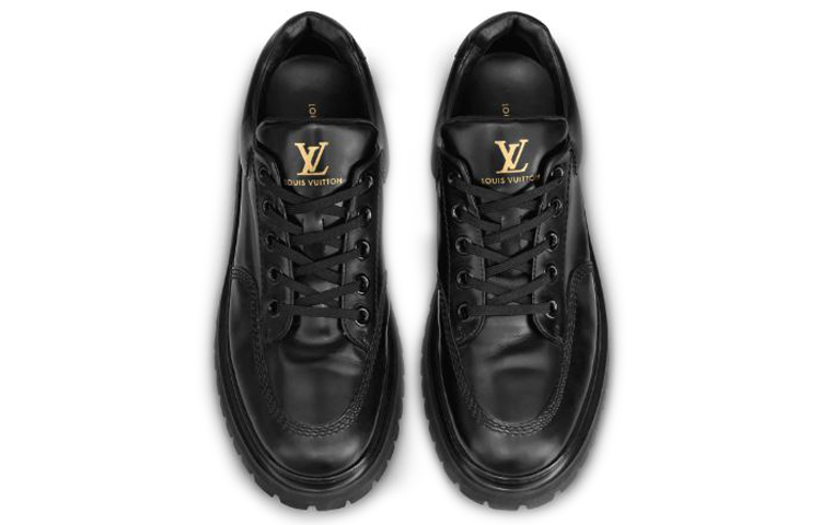 Shop Louis Vuitton Abbesses ''Zwarte Lakleren Lage Sneakers'' 1A5XKI