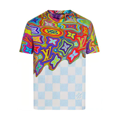 Louis Vuitton Abstract Print Crew Neck Short Sleeve T-Shirt Men Multicolor 1A8P12