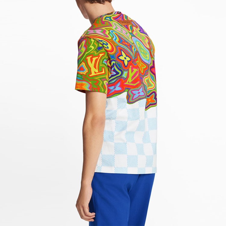 Louis Vuitton Abstract Print Crew Neck Short Sleeve T-Shirt Men Multicolor 1A8P12 圖 4