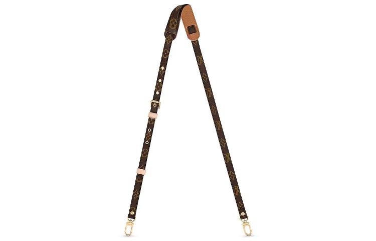 Louis Vuitton Adjustable Logo Print Leather Shoulder Strap Brown J52315