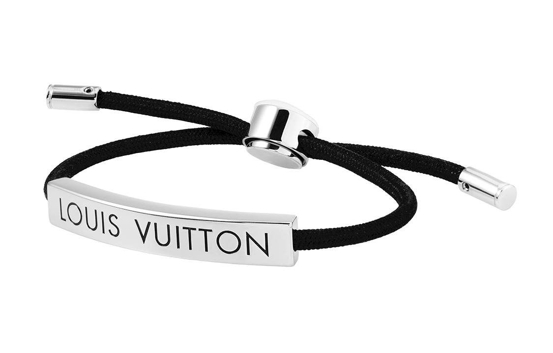 Louis Vuitton Adjustable Nylon Stainless Steel Bracelet Black Unisex Couples. M00273 圖 2