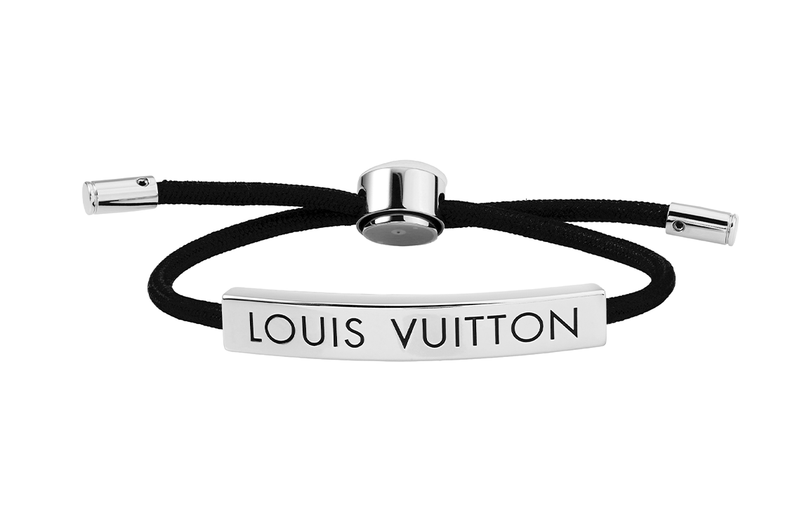 Louis Vuitton Adjustable Nylon Stainless Steel Bracelet Black Unisex Couples. M00273 圖 3