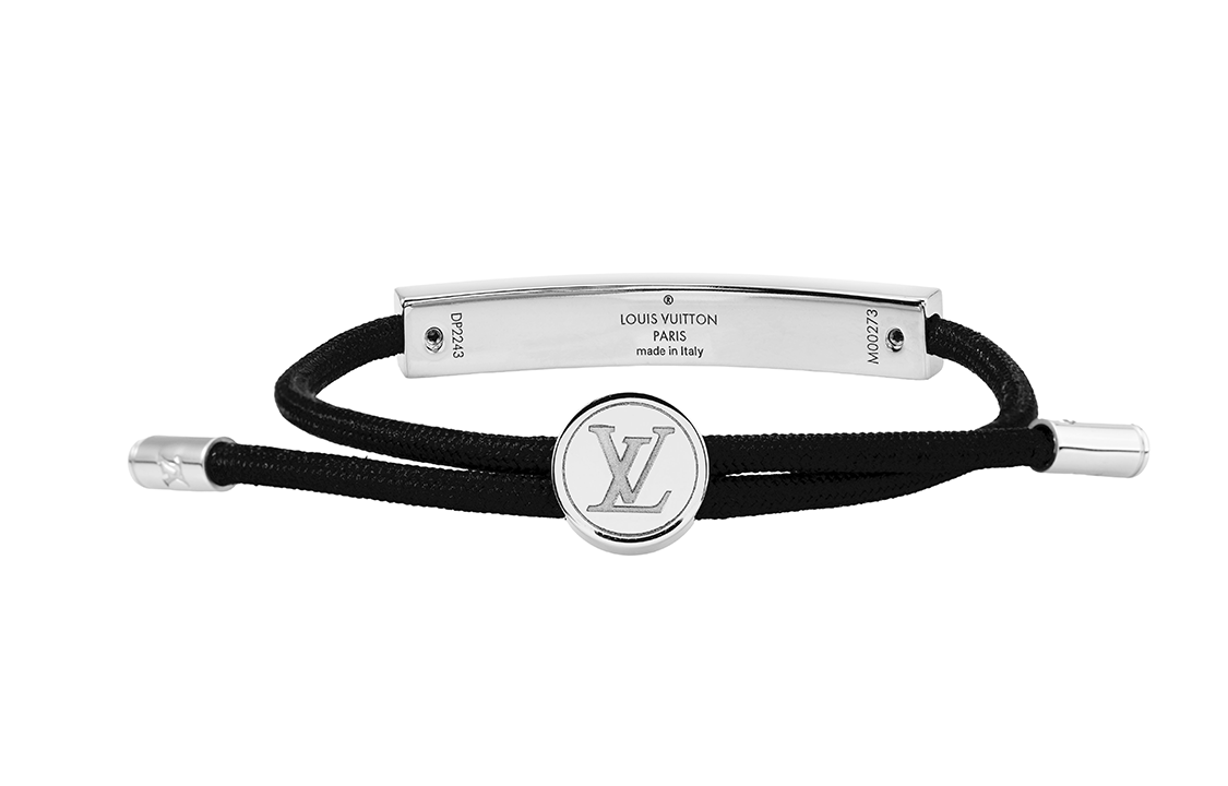Louis Vuitton Adjustable Nylon Stainless Steel Bracelet Black Unisex Couples. M00273 圖 4