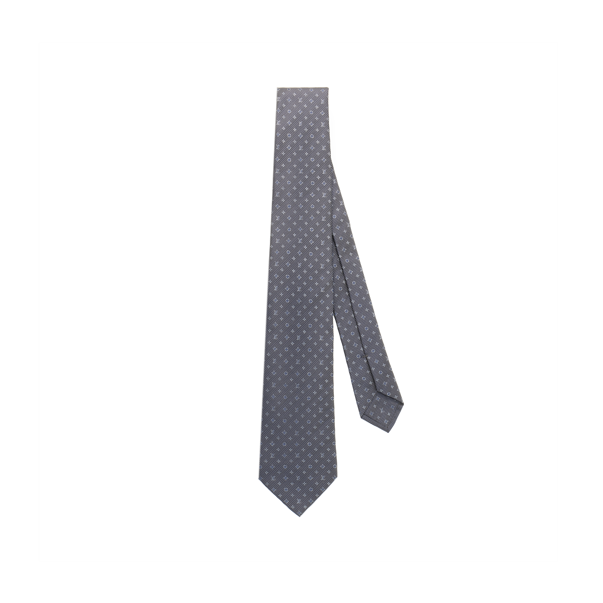 LOUIS VUITTON All-Over Logo Print Silk Tie M70952