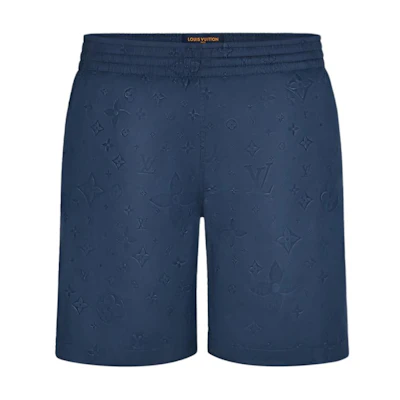 LOUIS VUITTON Allover Print Mid-Rise Elastic Beach Shorts Midnight Blue 1AHCRL