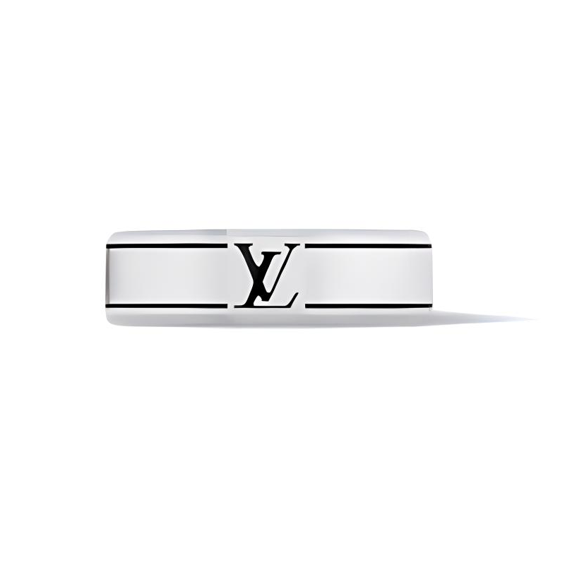LOUIS VUITTON Alphabet Design 925 Silver Ring  Silver. M1544M