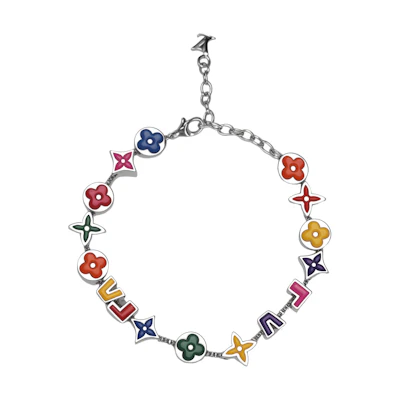 LOUIS VUITTON Alphabet Design Bracelet Unisex Couple Style Multicolor. M1545A