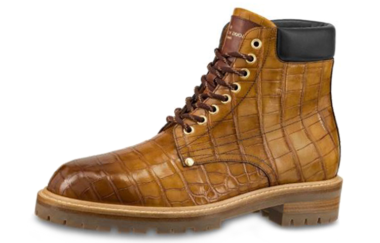 Louis Vuitton Ankle Boot 'Crocodile Leather Mahogany Brown' 1A49EU