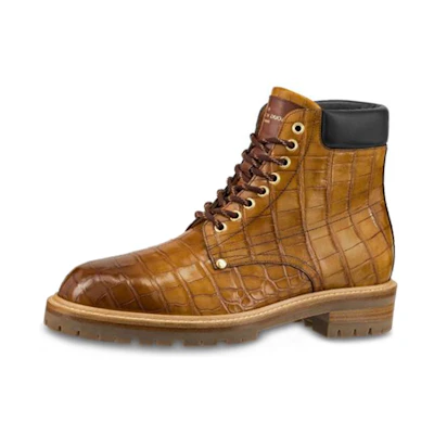 LV Ankle Boot 'Crocodile Leather Mahogany Brown'