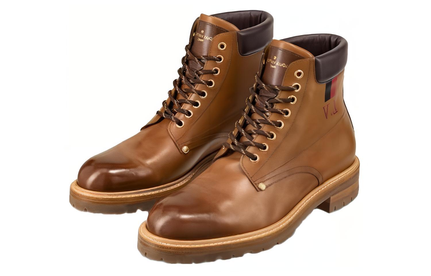 Lookbook Louis Vuitton Stiefelette ''Gewachstes Kalbsleder Bernsteinbraun'' 1A46MS