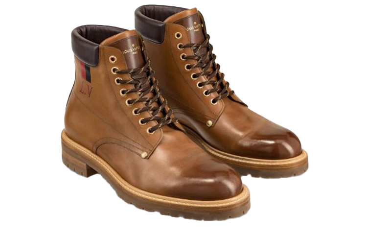 Shop Louis Vuitton Stiefelette ''Gewachstes Kalbsleder Bernsteinbraun'' 1A46MS