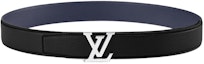 Buy ルイ・ヴィトン アーチ型エッジ スムースバックル レザーベルト ユニセックス ブラック 3.5cm M8359