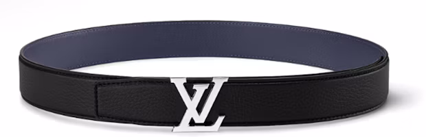 Order LOUIS VUITTON Tali Pinggang Kulit Hitam Unisex Arched Edge 3.5cm Buckle Licin M8359