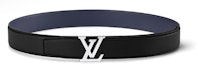 Order ルイ・ヴィトン アーチ型エッジ スムースバックル レザーベルト ユニセックス ブラック 3.5cm M8359
