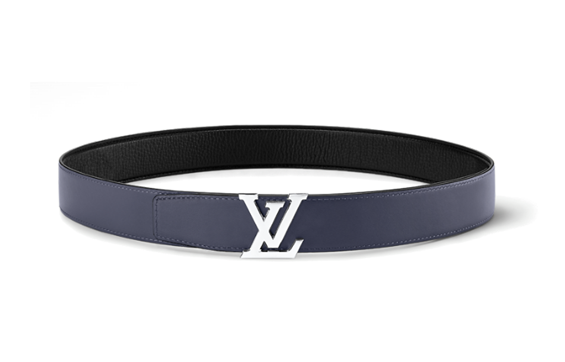 Lookbook ルイ・ヴィトン アーチ型エッジ スムースバックル レザーベルト ユニセックス ブラック 3.5cm M8359