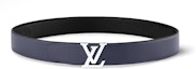 Lookbook ルイ・ヴィトン アーチ型エッジ スムースバックル レザーベルト ユニセックス ブラック 3.5cm M8359