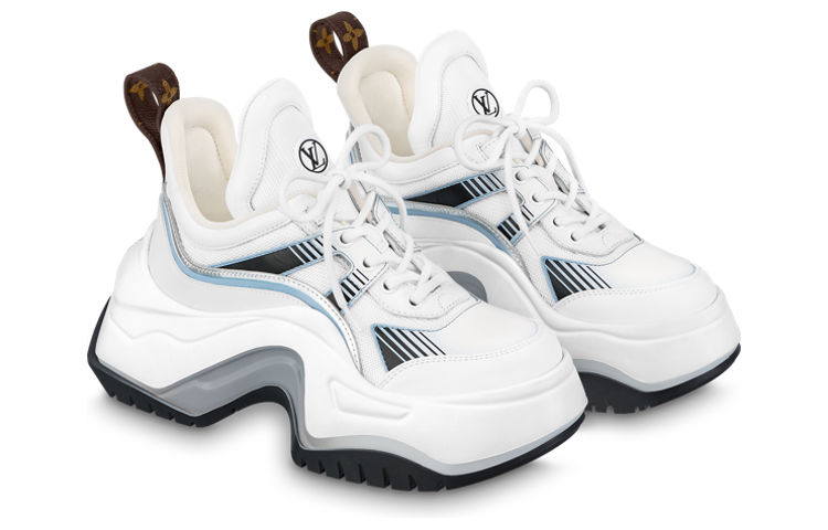 Lookbook Louis Vuitton Archlight 2.0 Baskets Plateformes ''Blanc Bleu Gris'' 1ABI4O