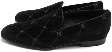 Louis Vuitton Auteuil Velvet Loafers 'Black with Silver Logo Lines' 1A5FXK Louis Vuitton Auteuil Velvet Loafers 'Black with Silver Logo Lines' 1A5FXK