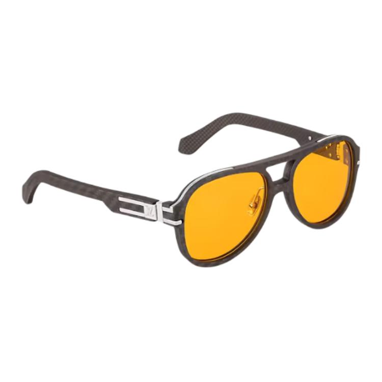 LOUIS VUITTON Aviator Sunglasses Brown Metal Carbon Fiber with Logo. Z2508U 圖 5