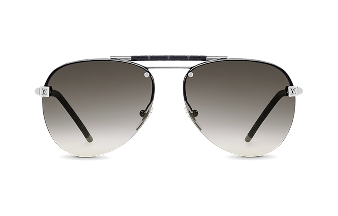 Louis Vuitton Aviator Sunglasses Silver for Men with Monogram Alloy Design. Z1109E 圖 3