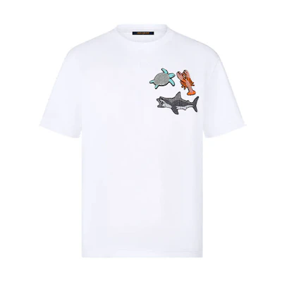 Louis Vuitton Beaded Animal Print Short-Sleeve T-Shirt White 1A8QXN
