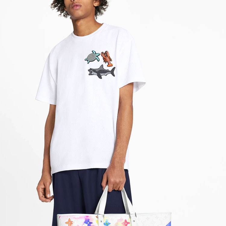 Lookbook 路易威登珠饰动物印花短袖T恤 白色 1A8QXN