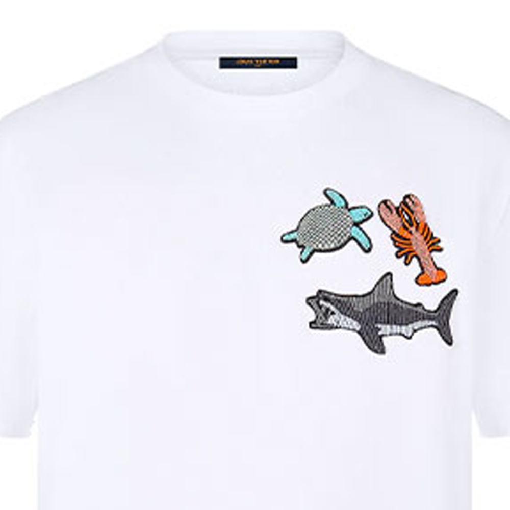 Shop 路易威登珠饰动物印花短袖T恤 白色 1A8QXN