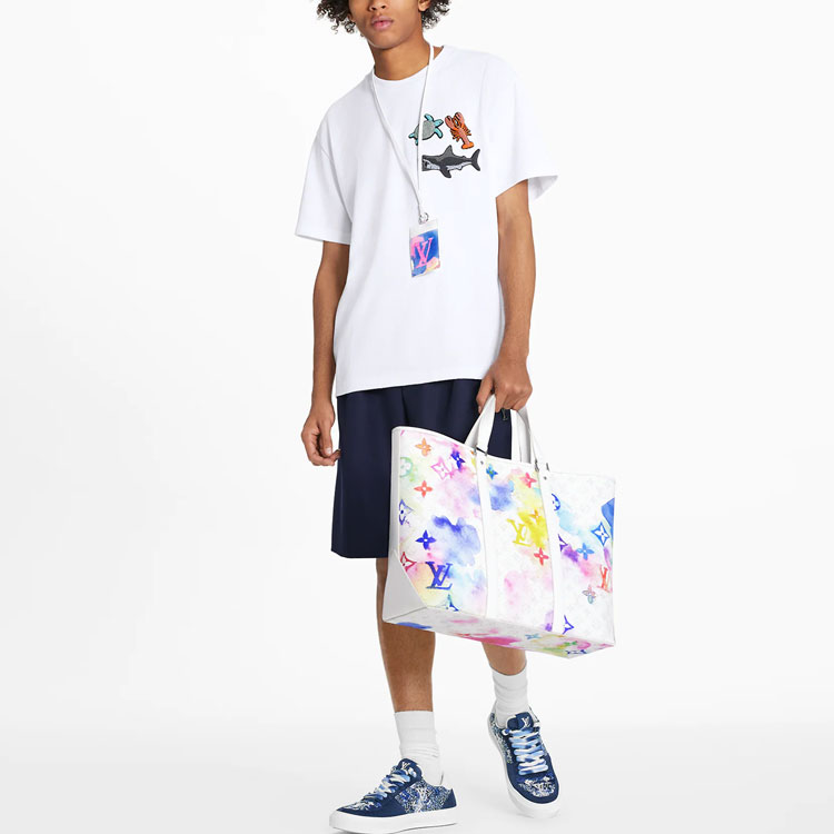 Purchase 路易威登珠饰动物印花短袖T恤 白色 1A8QXN