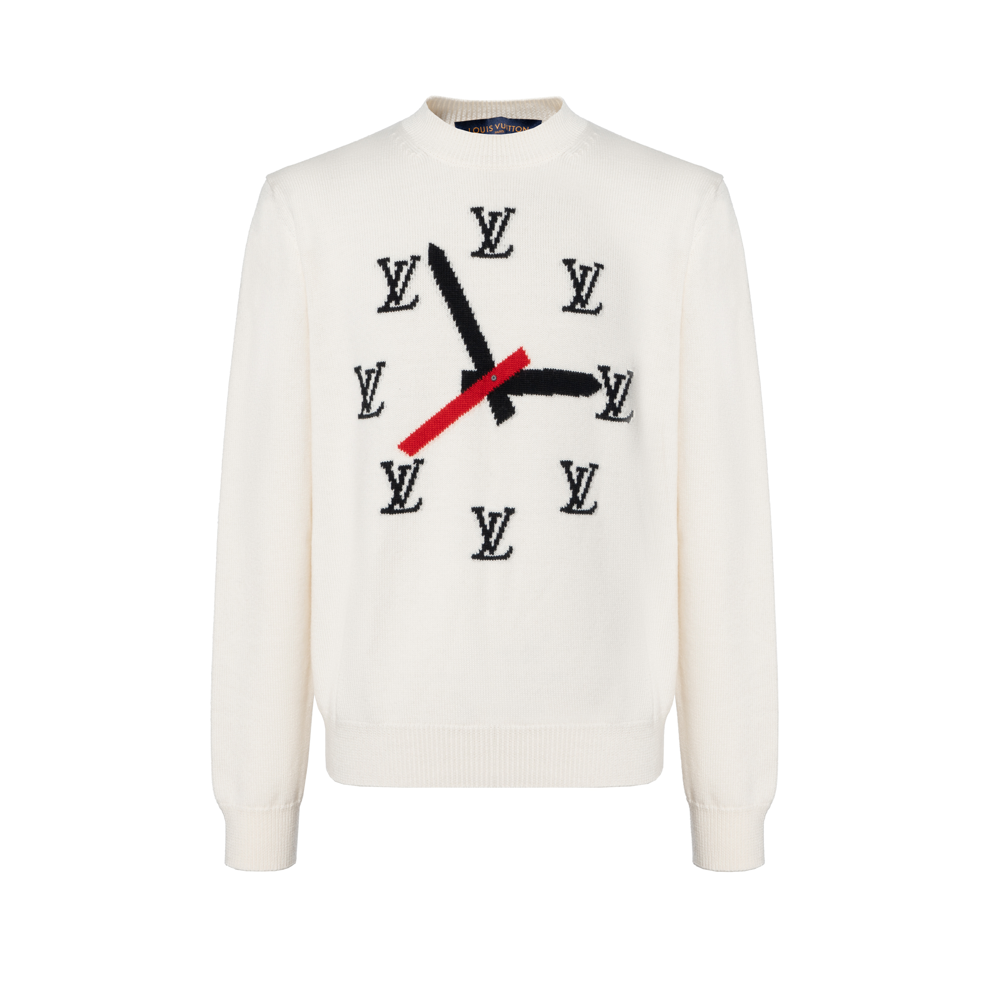 Louis Vuitton Beige Clock Knit Crewneck Sweater 1A8P4C