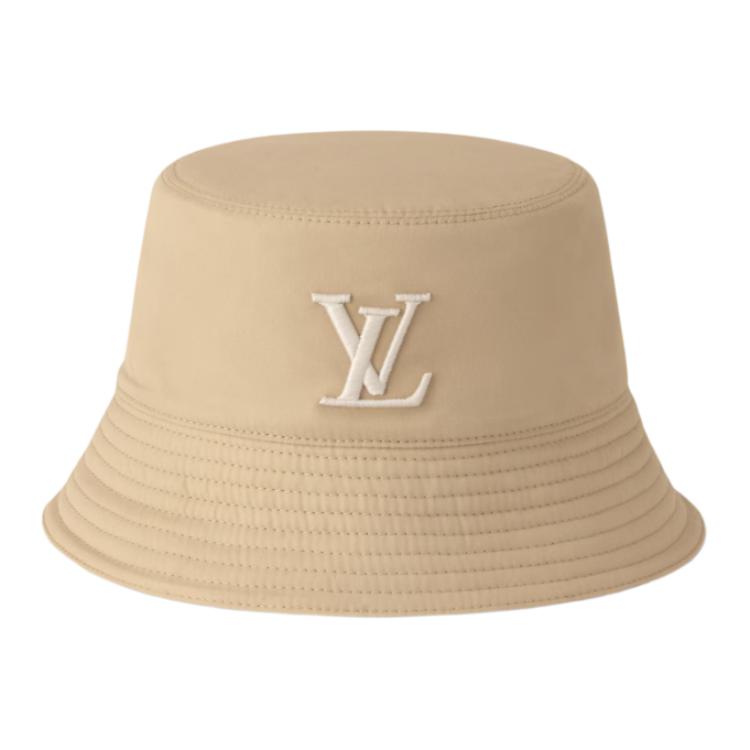 LOUIS VUITTON Beige Cotton Bucket Hat Unisex Couple Style Fashionable Design M5108M