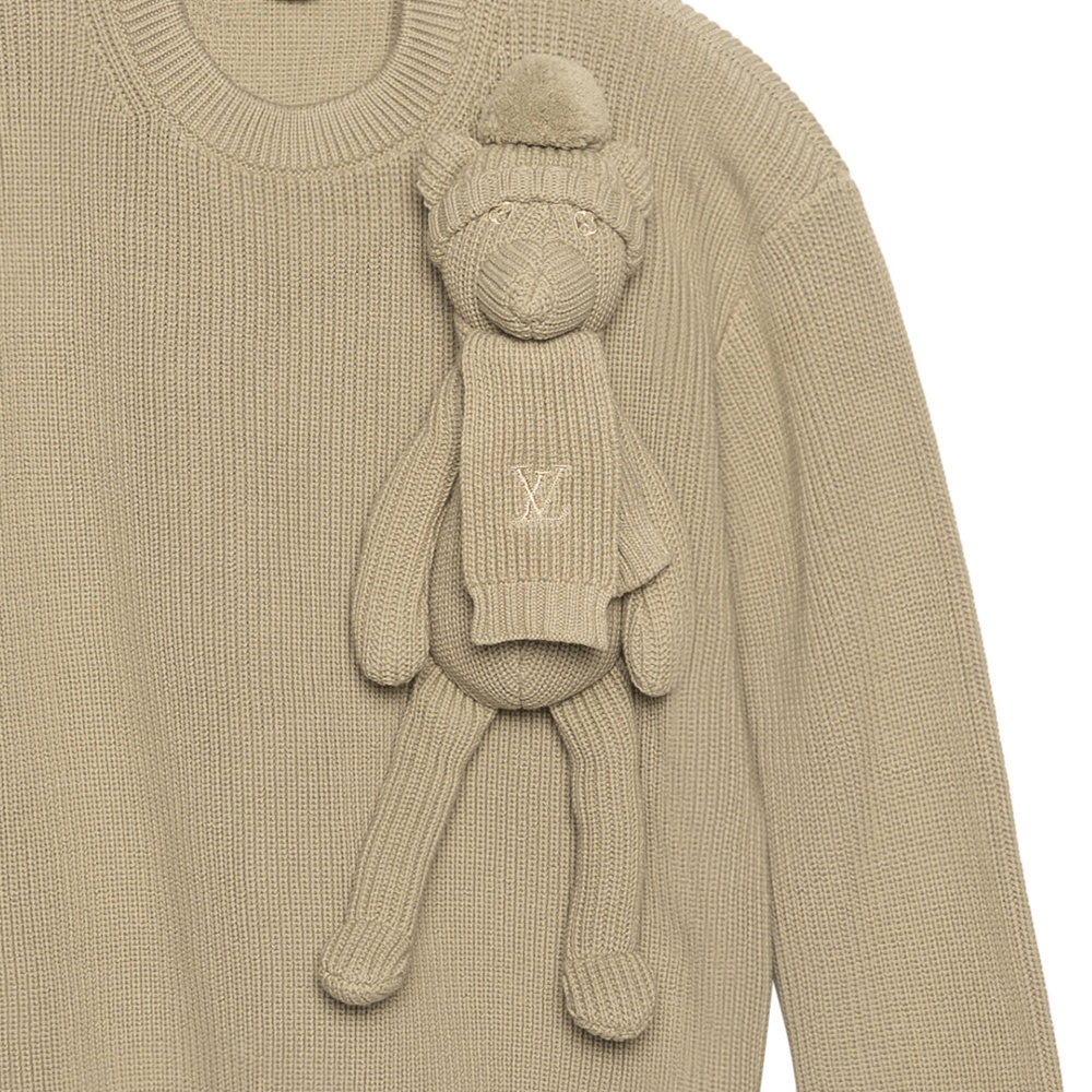 Purchase Jersey Beige de Louis Vuitton Cuello Redondo Manga Larga para Hombre/Mujer 1A8P3Y