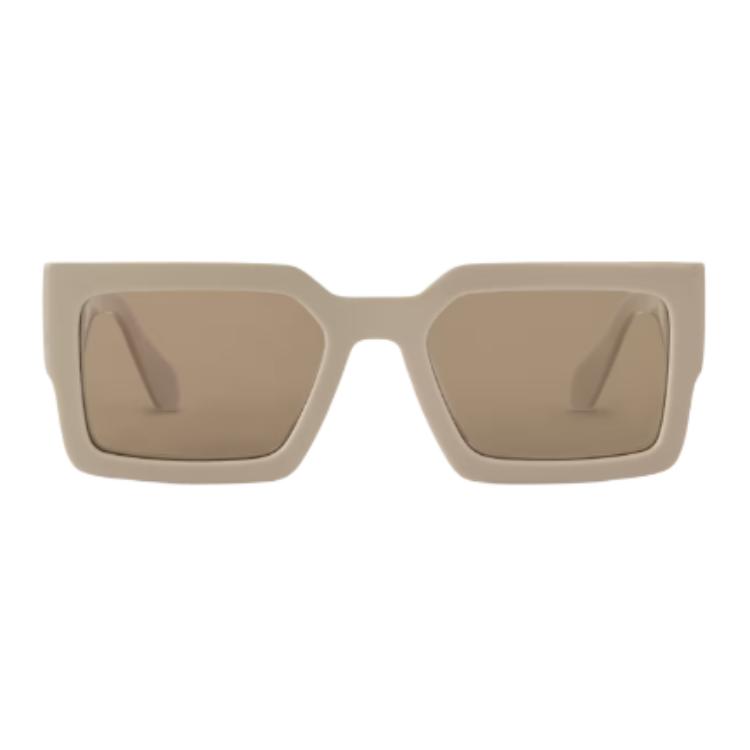LOUIS VUITTON Beige Square Sunglasses Unisex Designer Acetate Metal Frame. z2701e