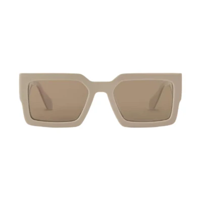 LOUIS VUITTON Beige Square Sunglasses Unisex Designer Acetate Metal Frame. z2701e