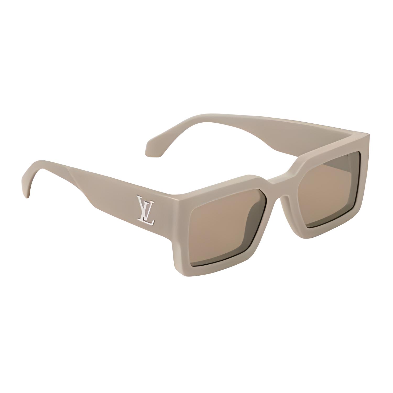 LOUIS VUITTON Beige Square Sunglasses Unisex Designer Acetate Metal Frame. z2701e 圖 4