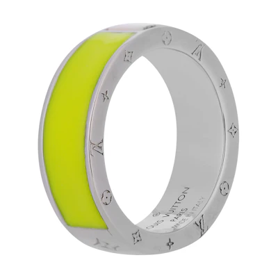 LOUIS VUITTON Berg LV Metal Ring Multicolor Fluorescent Green Unisex Couples. M00518