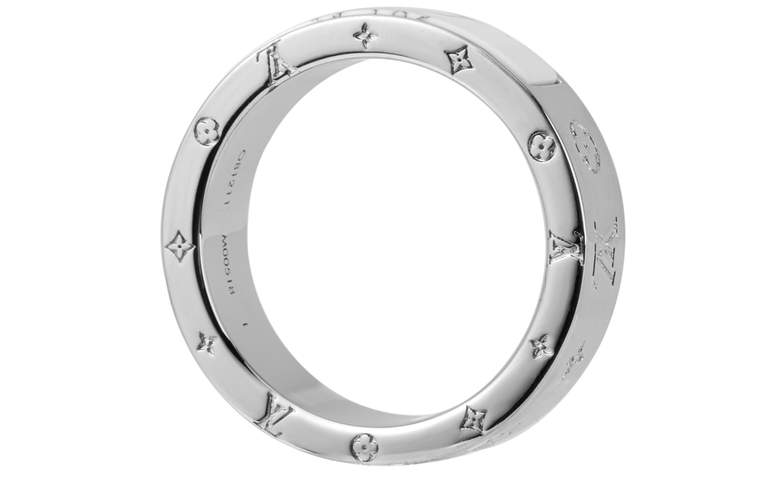 Shop Anillo LOUIS VUITTON Berg LV Metal Multicolor Verde Fluorescente Unisex Parejas. M00518