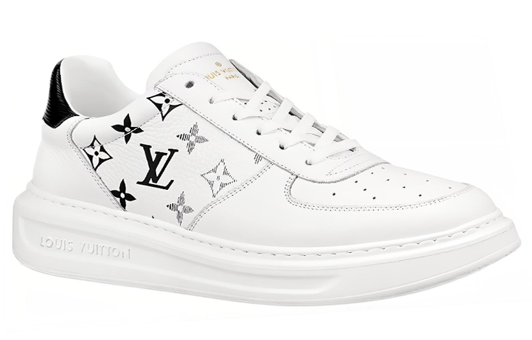 Order Louis Vuitton Beverly Hills Sneakers 'Putih dengan Monogram Kelabu Hitam' 1A8F0T