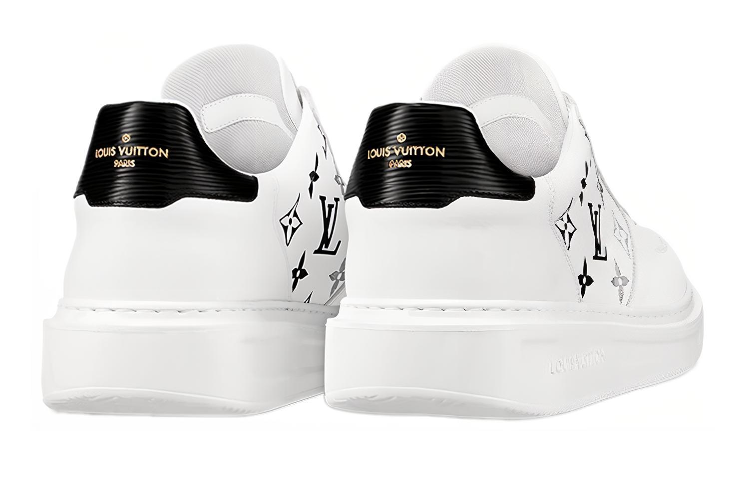 Shop Louis Vuitton Beverly Hills Sneakers 'Putih dengan Monogram Kelabu Hitam' 1A8F0T