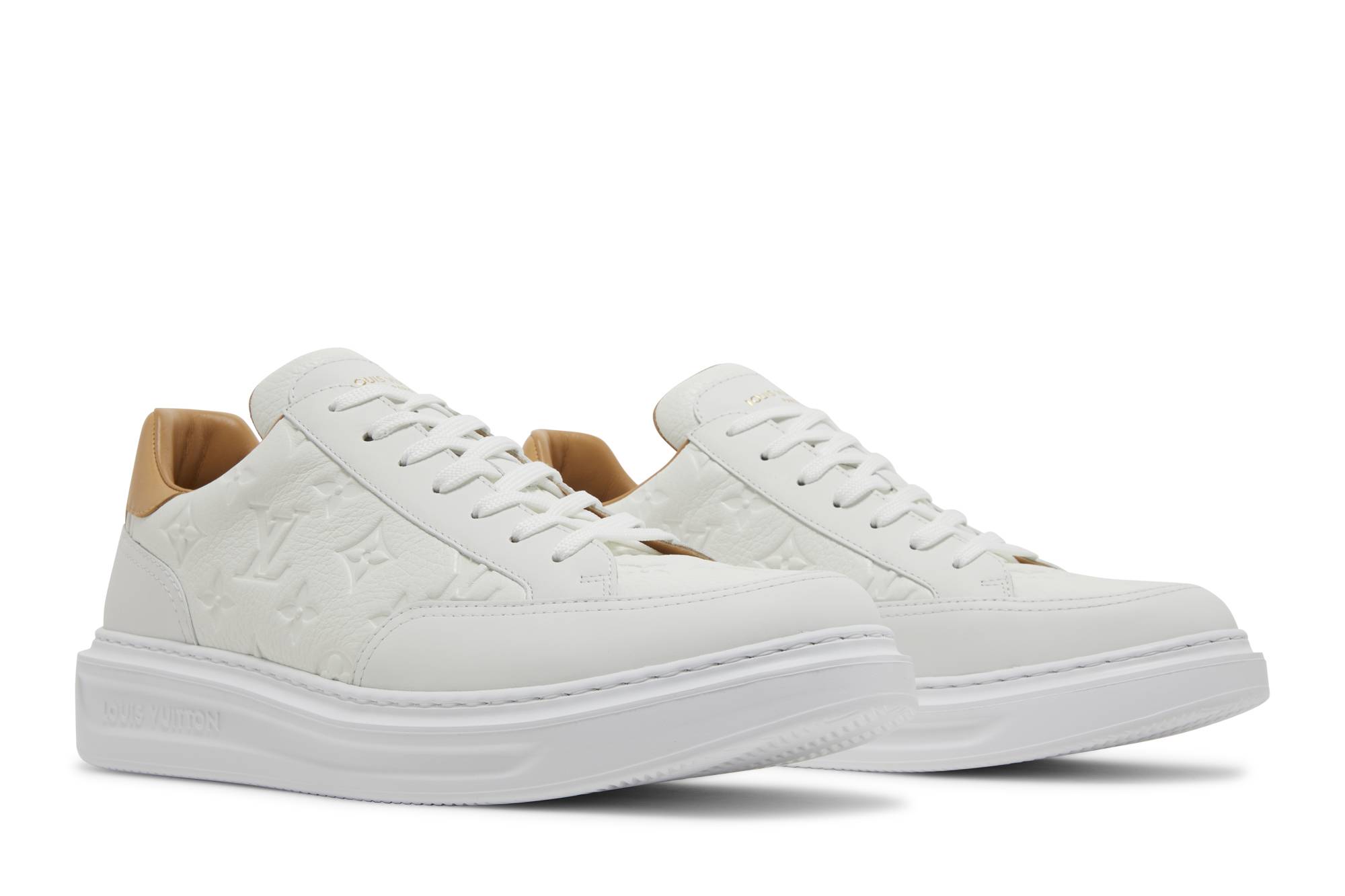 Cheap 路易威登比佛利山莊「白棕色浮紋字母壓花」1A8V3H