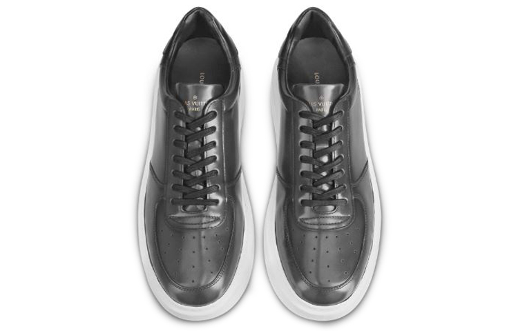 Purchase 路易威登Beverly Hills低幫漆皮小牛皮時尚板鞋男款煤灰色